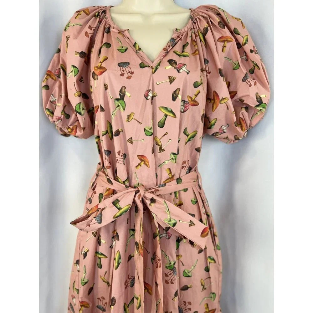 Nwt Never A Wallflower Pink Mushroom Midi Dress $354 — image 3 of 8
